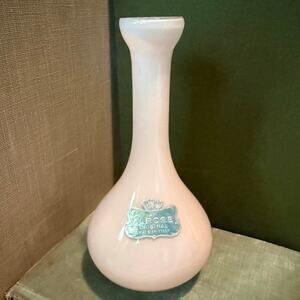 Alrose Italy Bud Vase • Layered Pink & Clear Glass • 7”